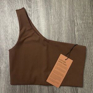 NEW Girlfriend Collective Cafe Bianca one shoulder sports bra